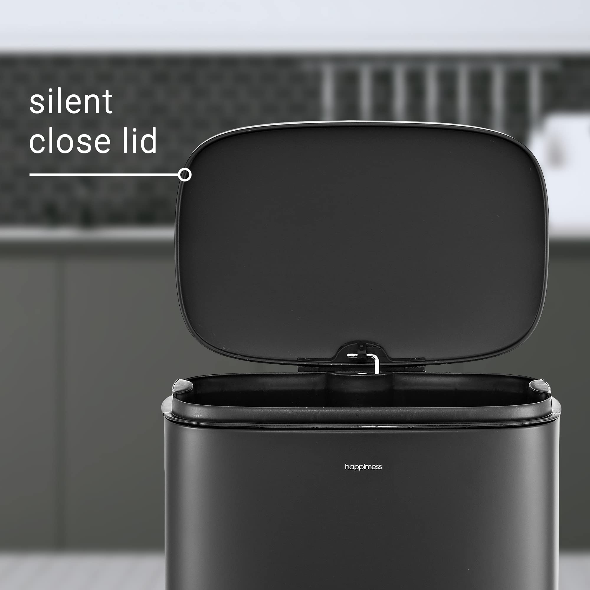 happimess satin finish detail showing brushed texture and benefit resists fingerprints
