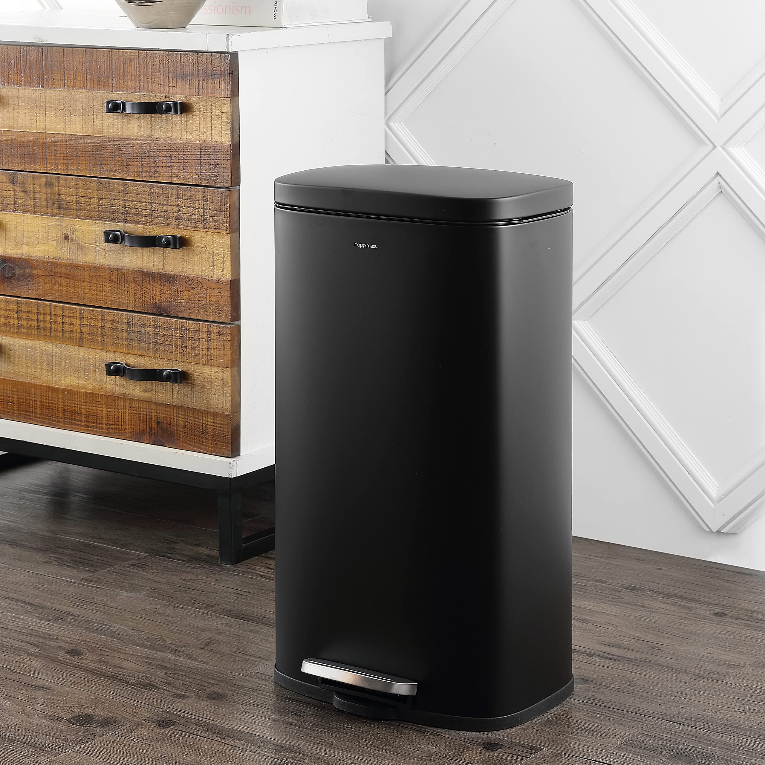 happimess side profile highlighting tall narrow shape and benefit saves floor space