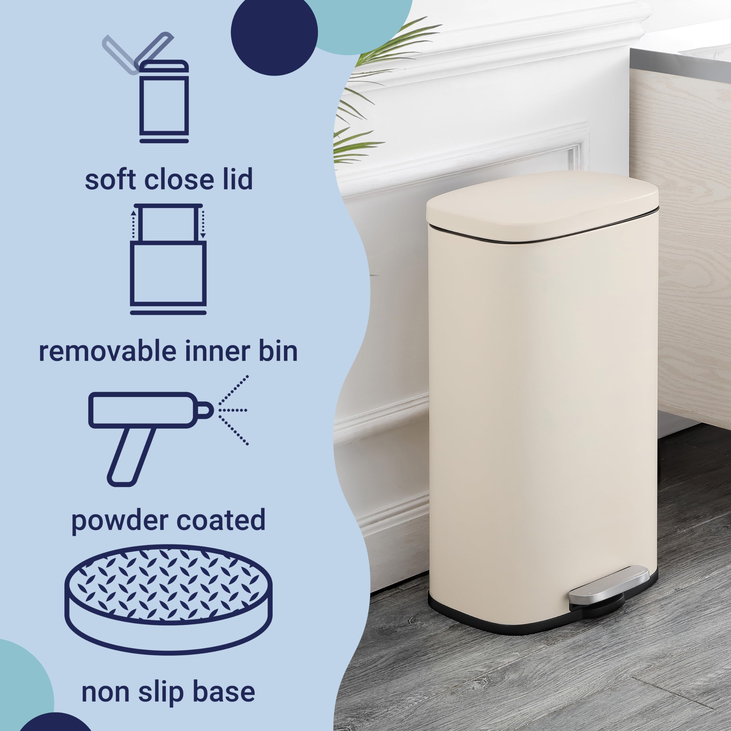 happimess Curtis soft-close hinge closeup showing smooth, quiet lid motion