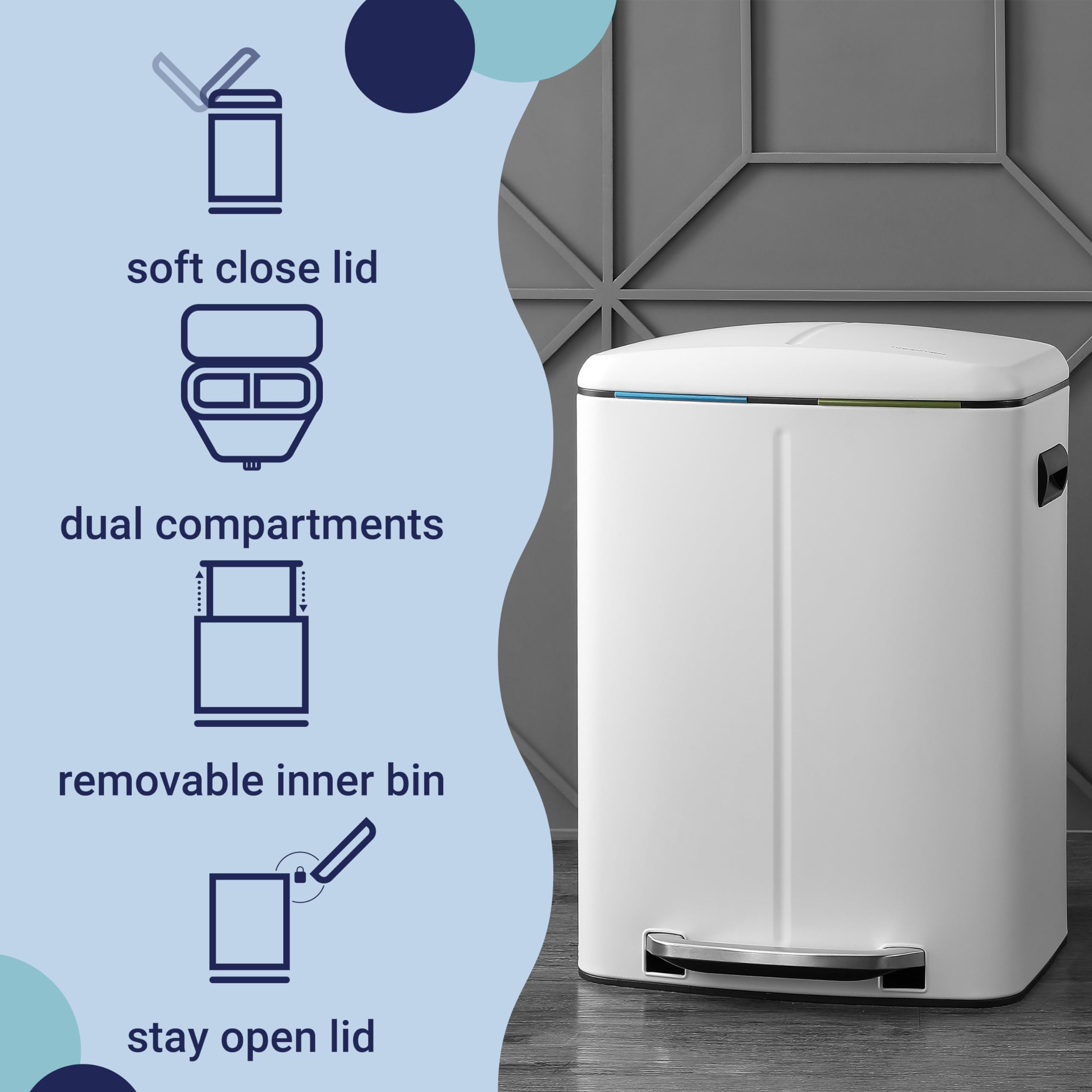happimess double bucket interior highlighting separate bins for sorting