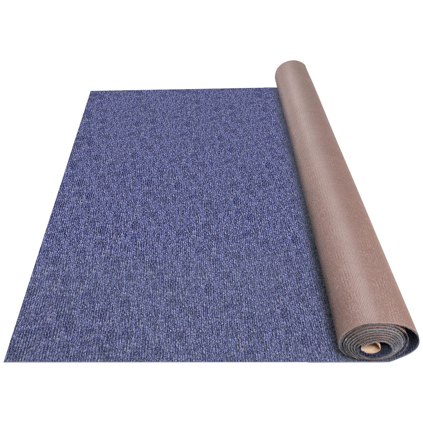 Happybuy deep blue carpet front view showing full roll and coverage benefit