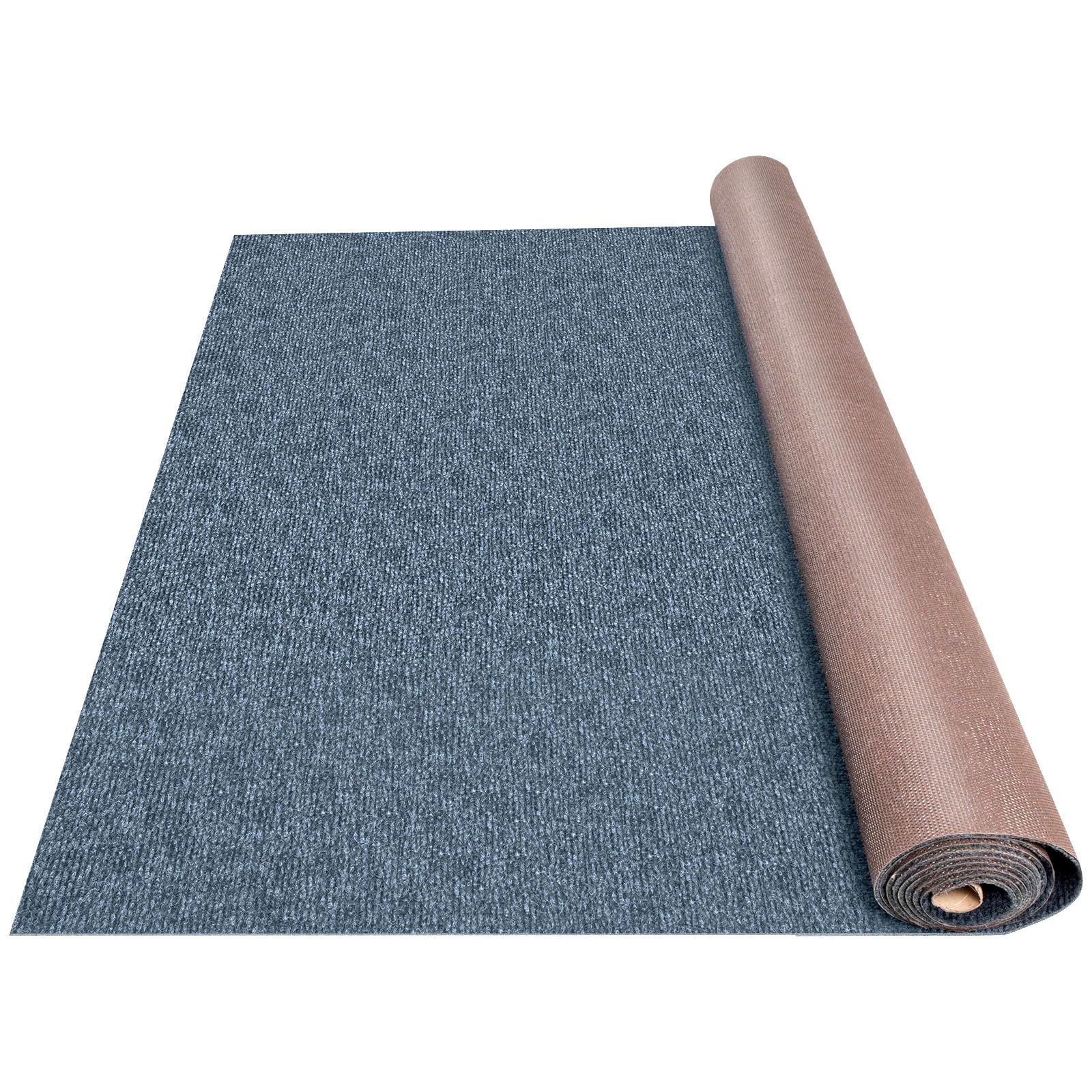 Happybuy carpet next to measuring tape illustrating 6 x 13 ft scale and coverage