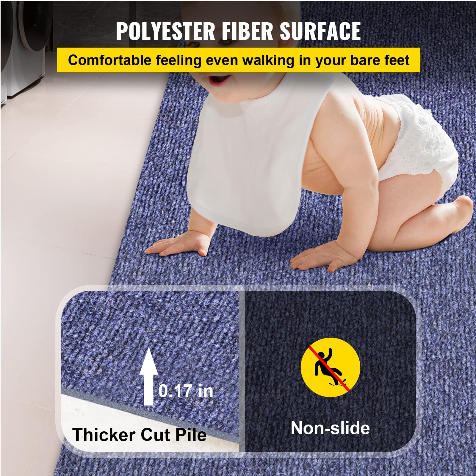 Happybuy rubber backing closeup demonstrating waterproof protection