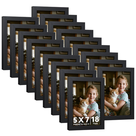 HappyHapi front-facing 5x7 frame showing clean black border and photo clarity benefit