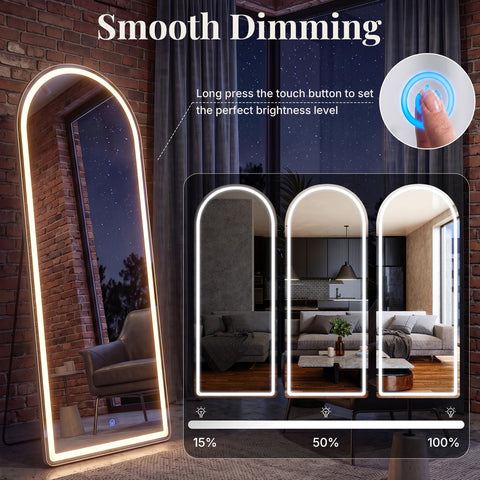 HAPPYMONT mirror hung vertical in bedroom providing clear outfit checks benefit