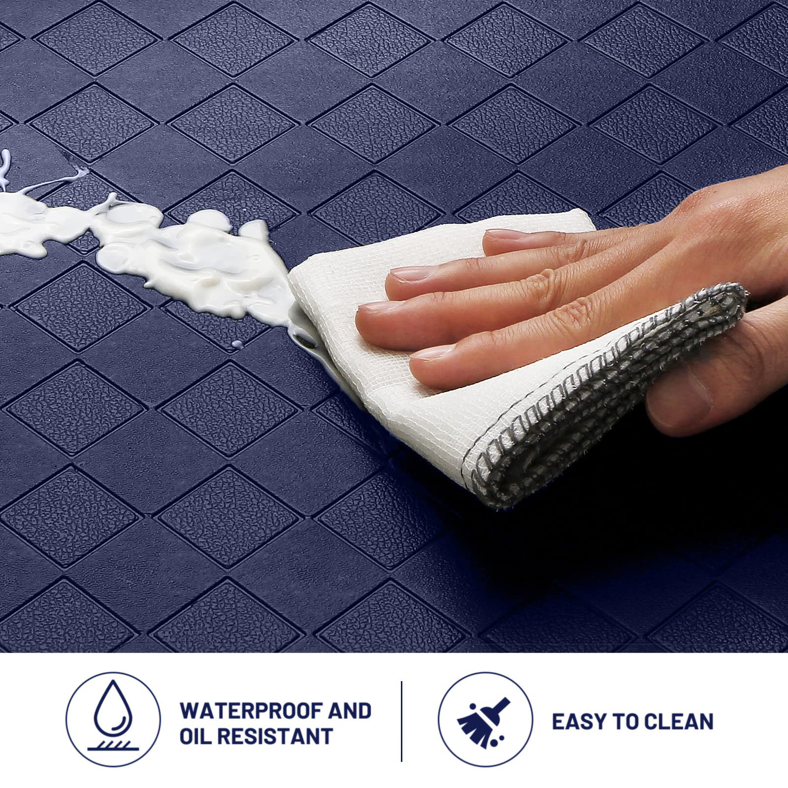 HappyTrends mat placed by sink offering standing comfort benefit