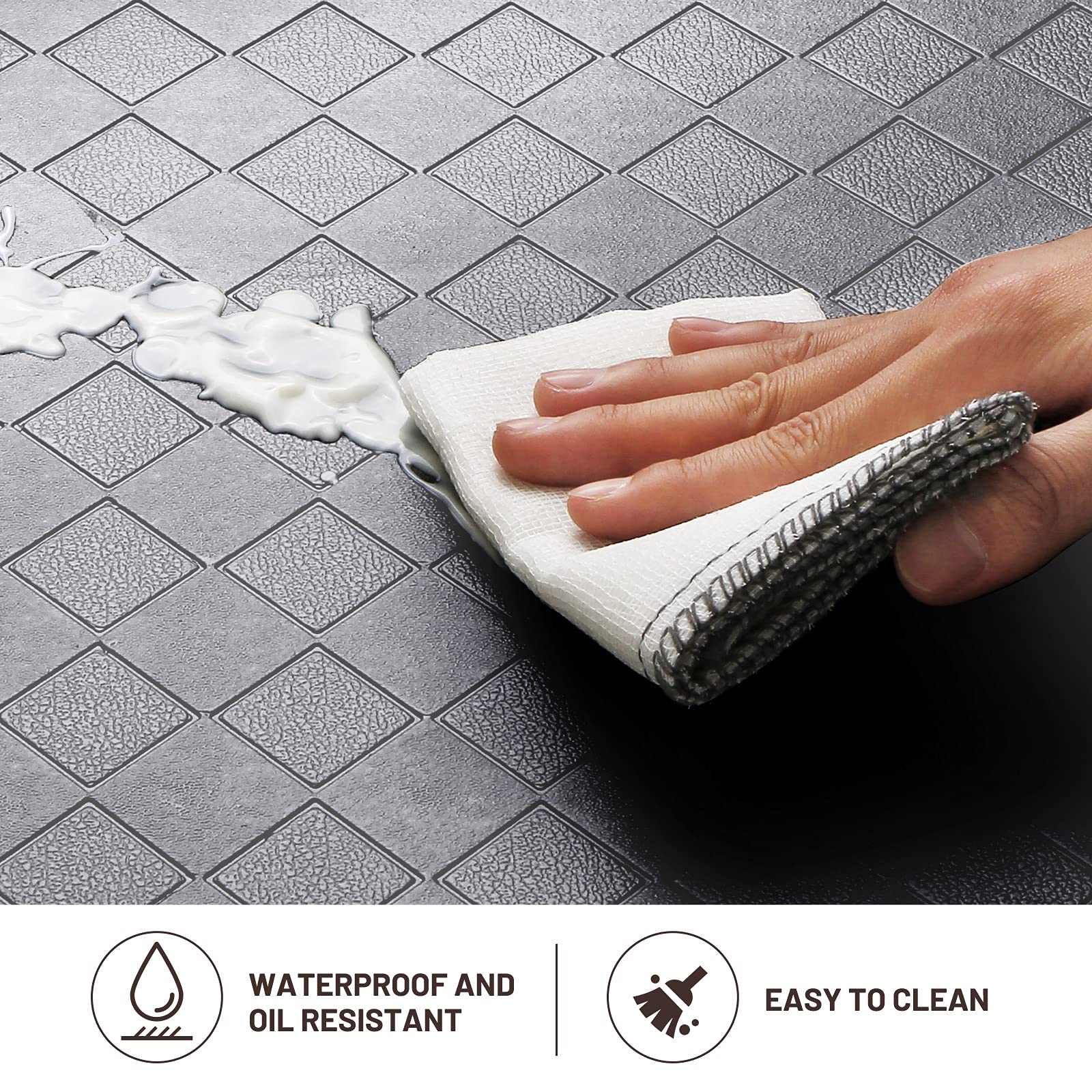 HappyTrends non-slip backing pattern providing secure floor grip