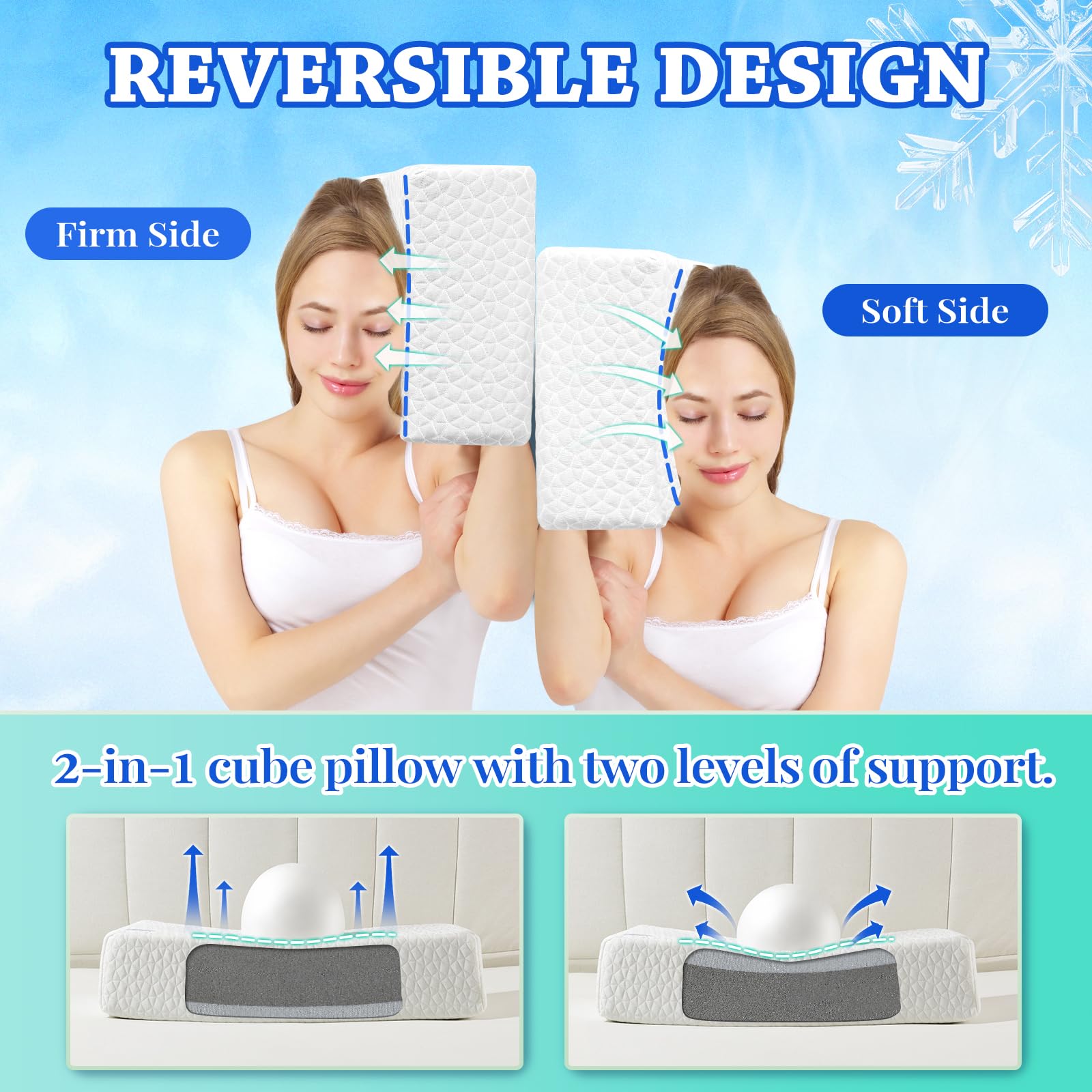 HARBOREST pillow with cover removed revealing inner foam core and airflow