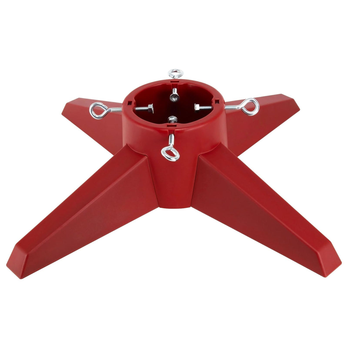 HarcoHome front view of red stand showing stable base and bright finish