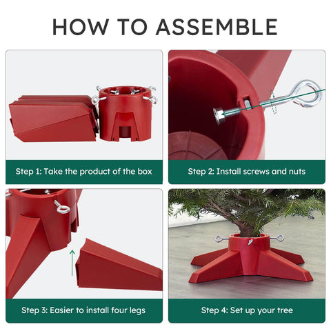 HarcoHome in use with an 8ft tree demonstrating secure, centered support