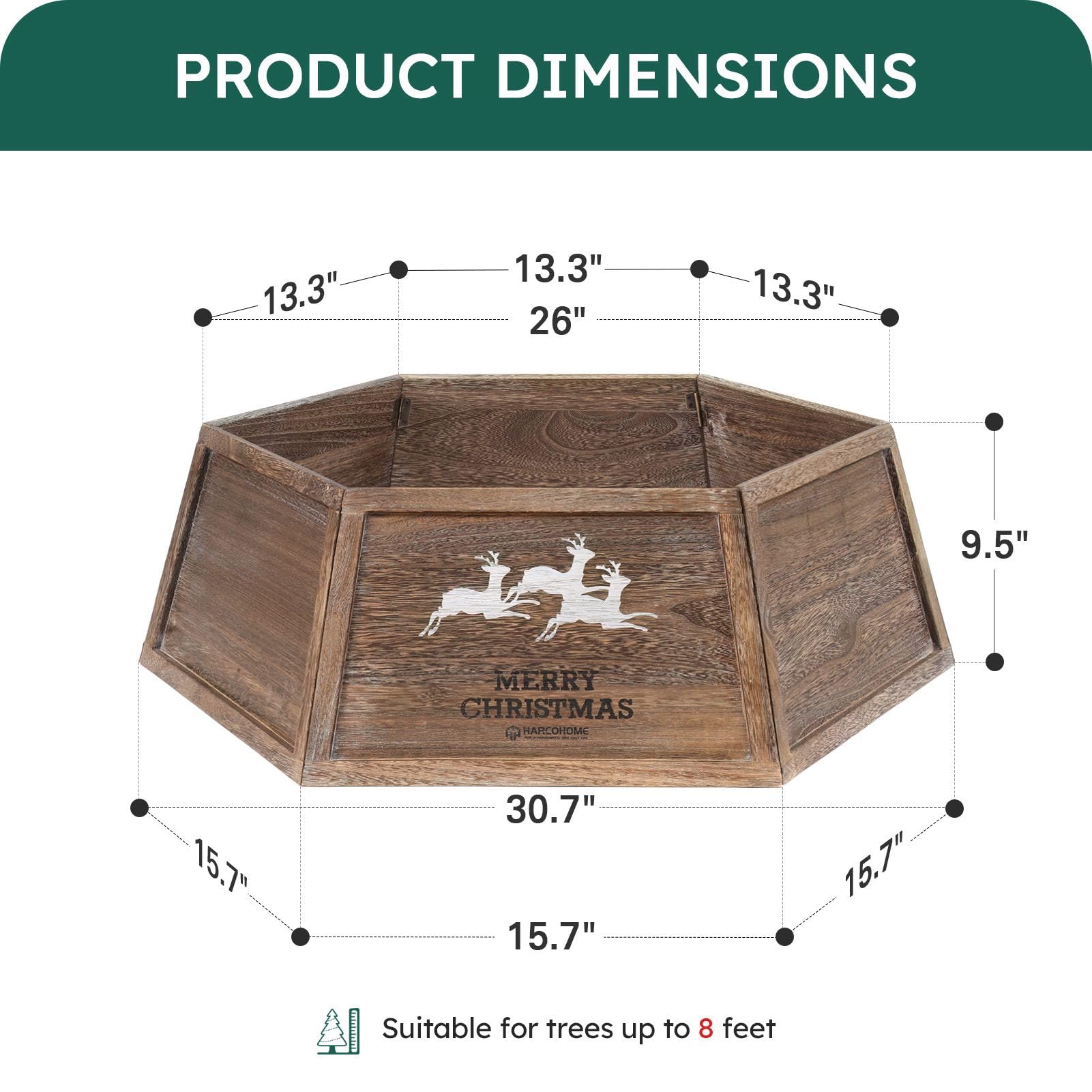 HarcoHome collar next to foot for scale showing 9.8 inch height and proportional fit