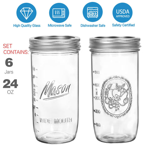 Harfuyee top view wide-mouth jar open for easy filling and cleaning benefit