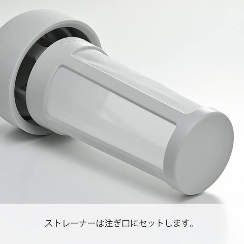 HARIO close-up of removable filter demonstrating easy cleaning and strain benefit