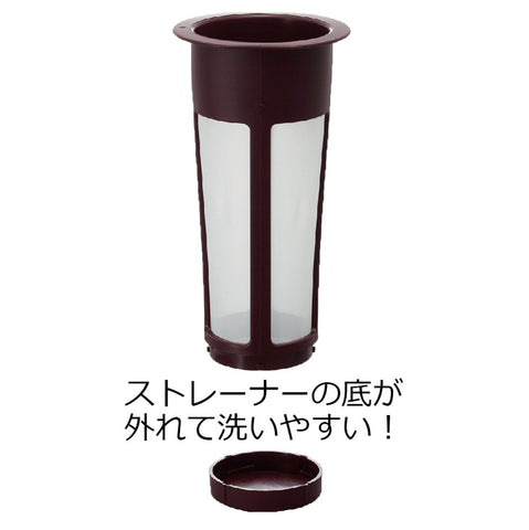 HARIO Mizudashi close-up of removable fine mesh filter preserving clean flavor