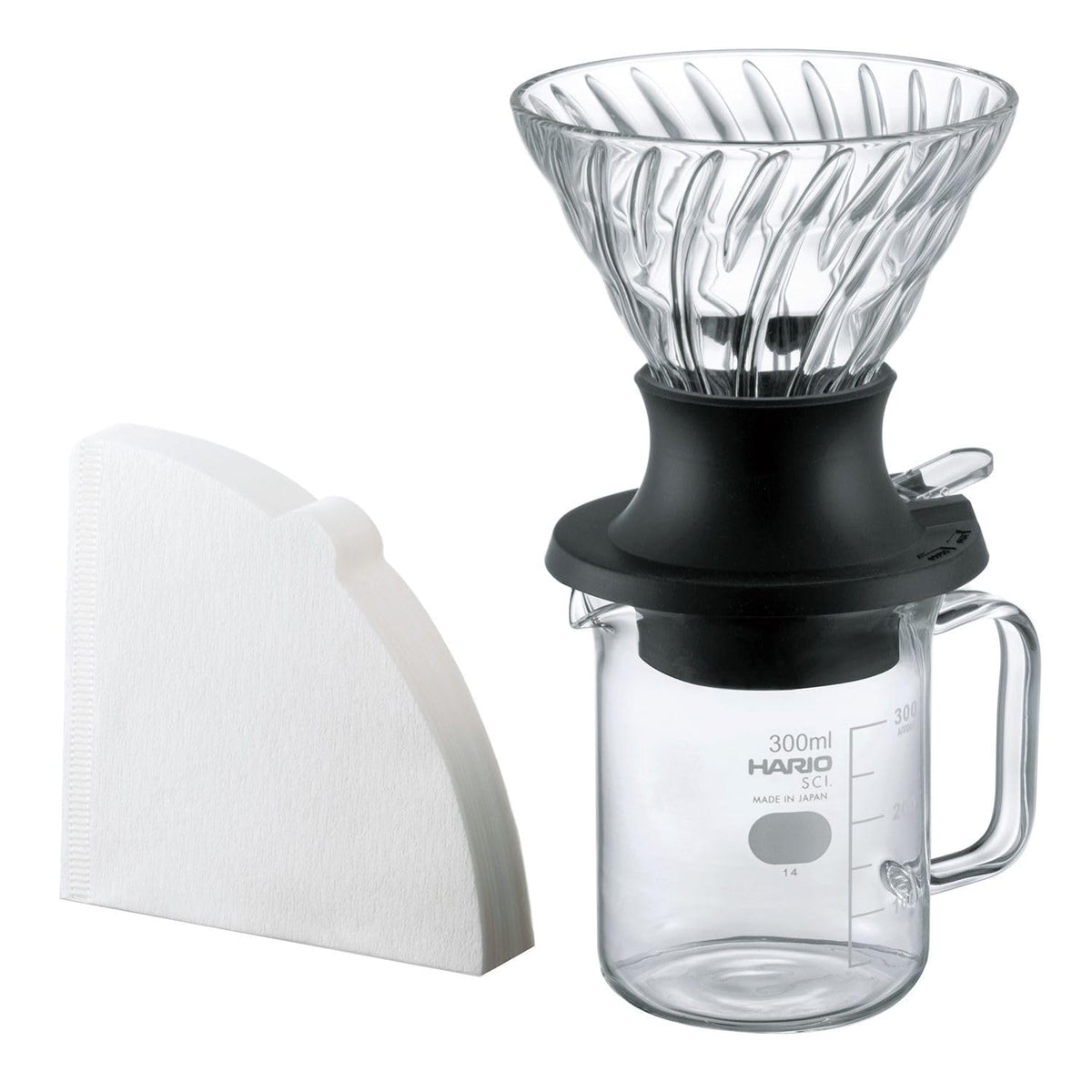 HARIO Switch front view showing cone and switch for precise brew control
