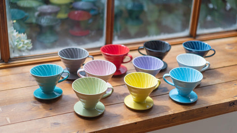 HARIO V60 with packaging and label showing authentic Arita-yaki craftsmanship details