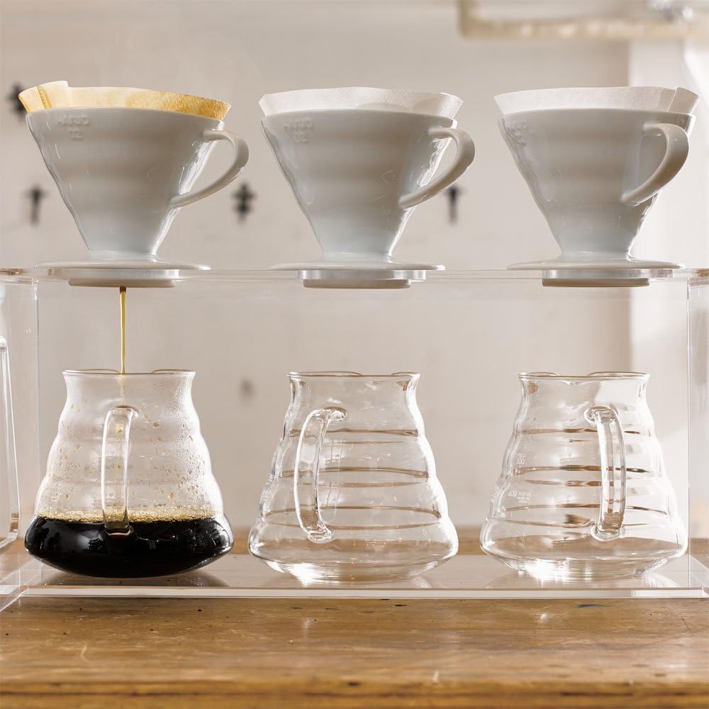 HARIO V60 beside standard mug to show Size 02 scale and brewing capacity