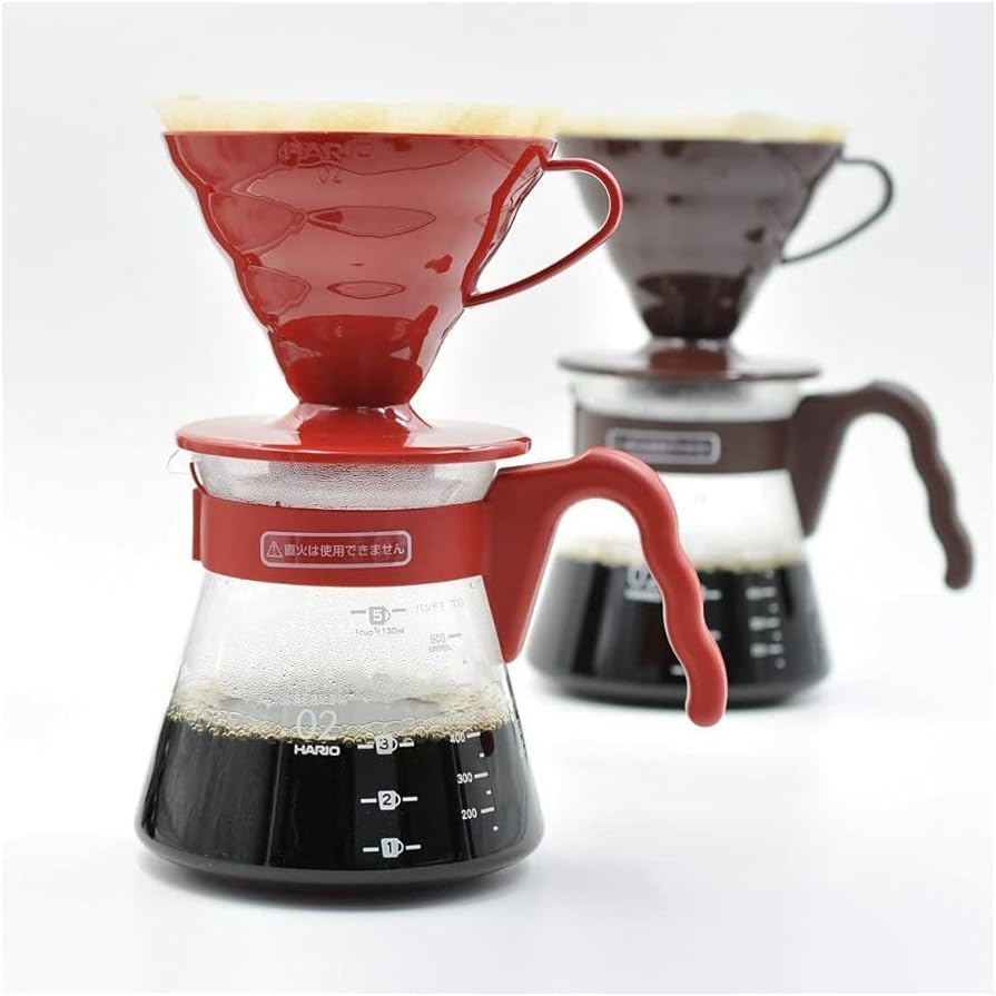 HARIO boxed starter kit packaging with dripper, server, scoop and filters included