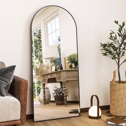 HARRITPURE front view showing elegant arched mirror and full-body reflection benefit