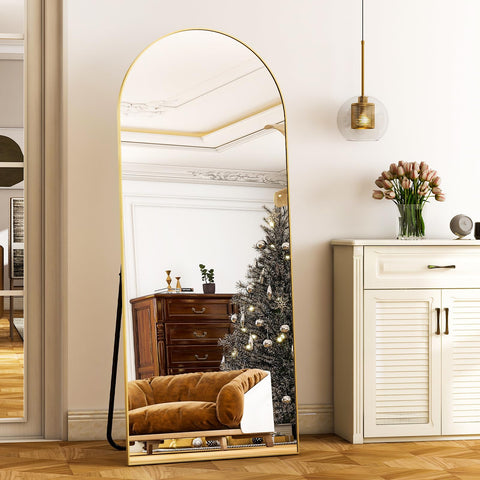 HARRITPURE arched full length mirror front view showing elegant shape and open feel