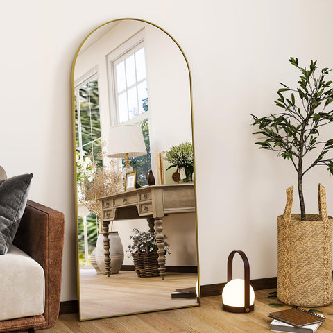 HARRITPURE arched mirror front view showcasing sleek profile and reflective benefit