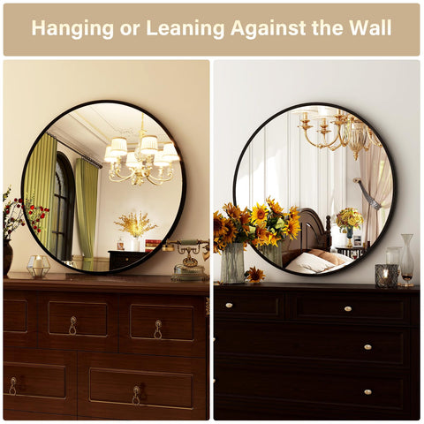 HARRITPURE round mirror in entryway lifestyle scene creating focal point