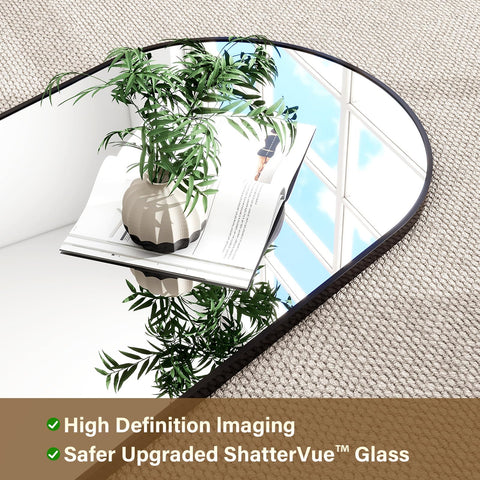 HARRITPURE horizontal mirror mounted over console increasing perceived room width