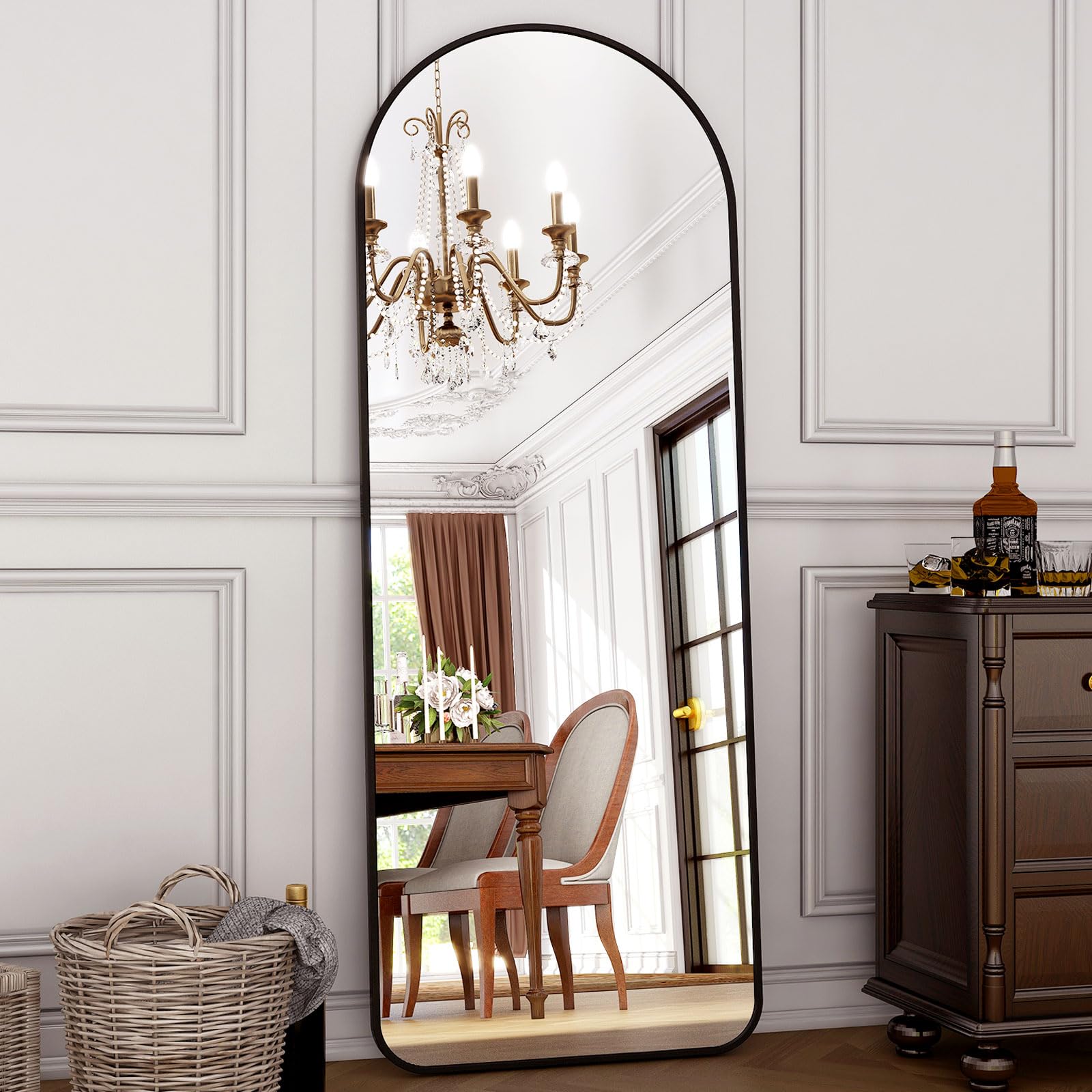 HARRITPURE mirror leaning against wall demonstrating easy placement and portability