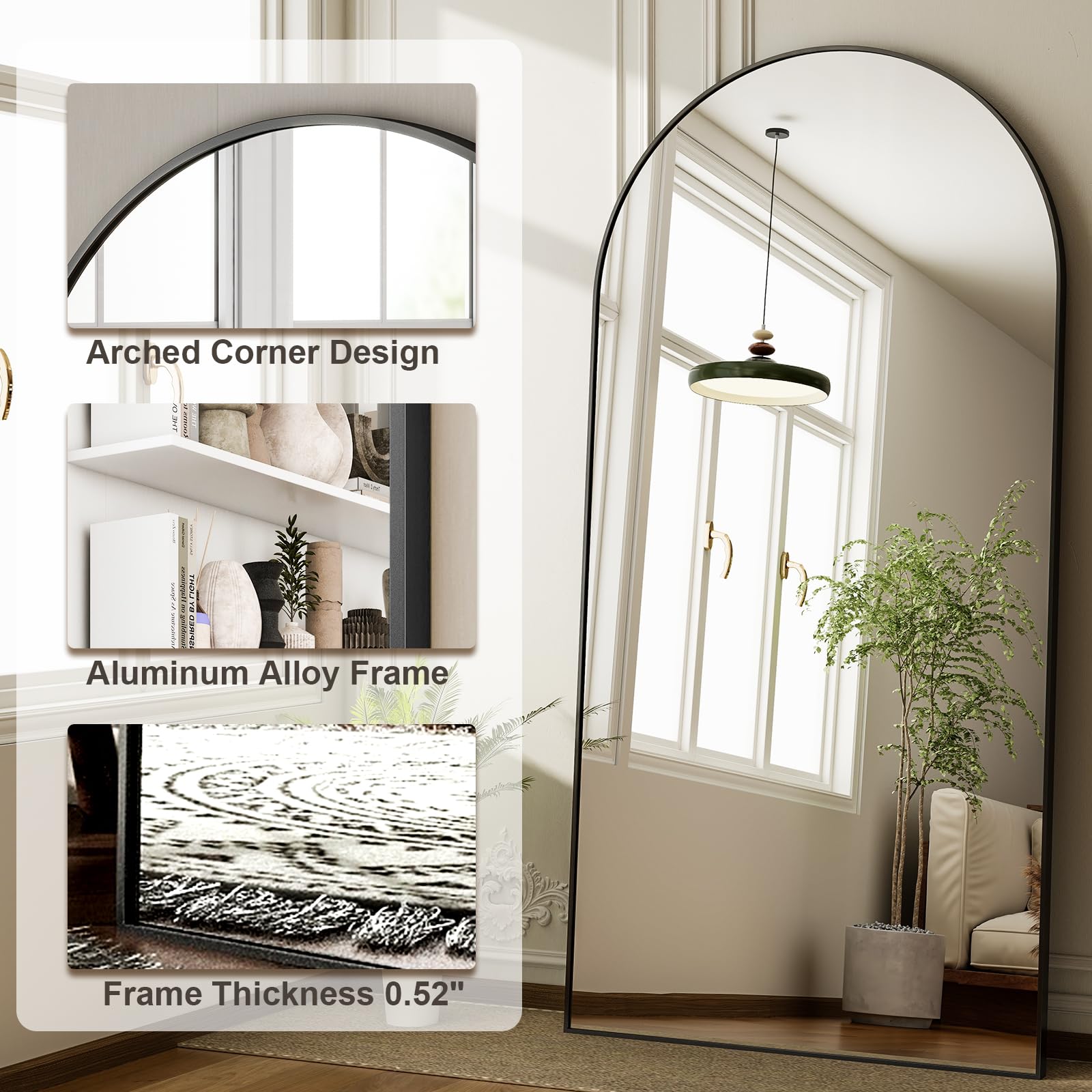 HARRITPURE mirror showing full-body reflection for outfit checks