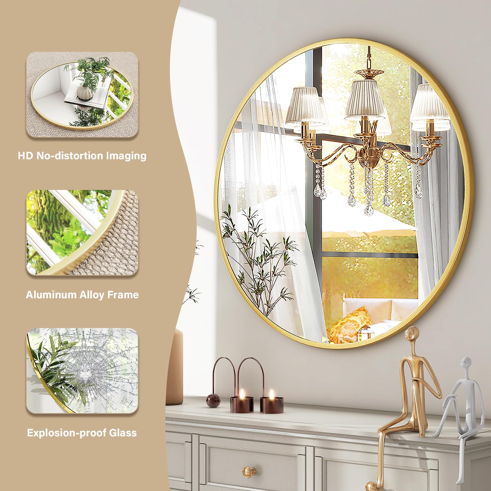 HARRITPURE mirror mounted in bathroom improving light and space perception