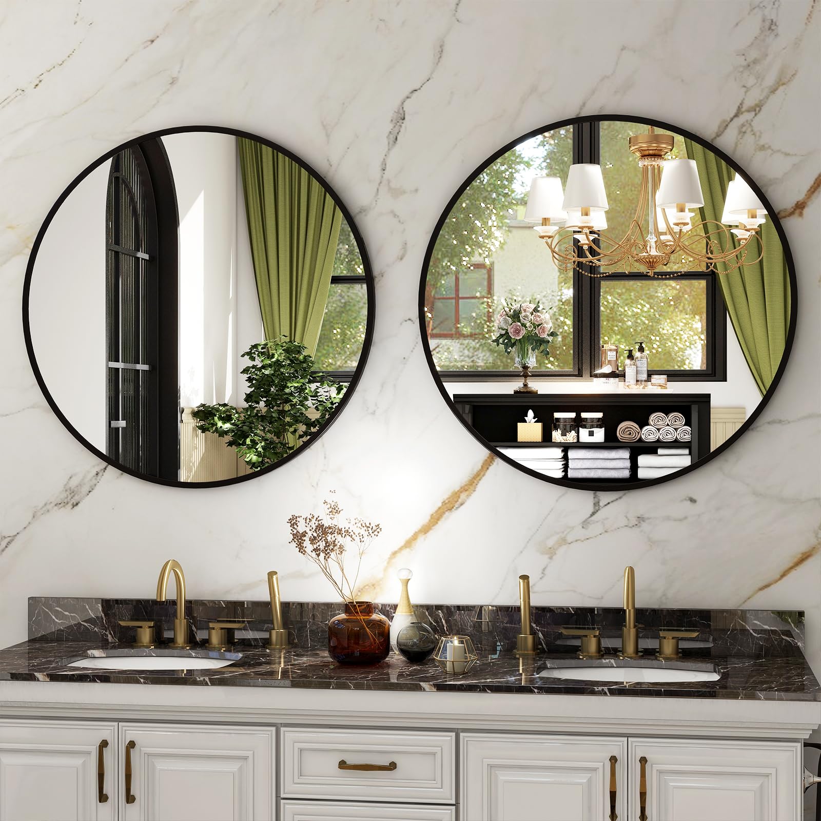 HARRITPURE mirror next to sink showing size and proportional scale