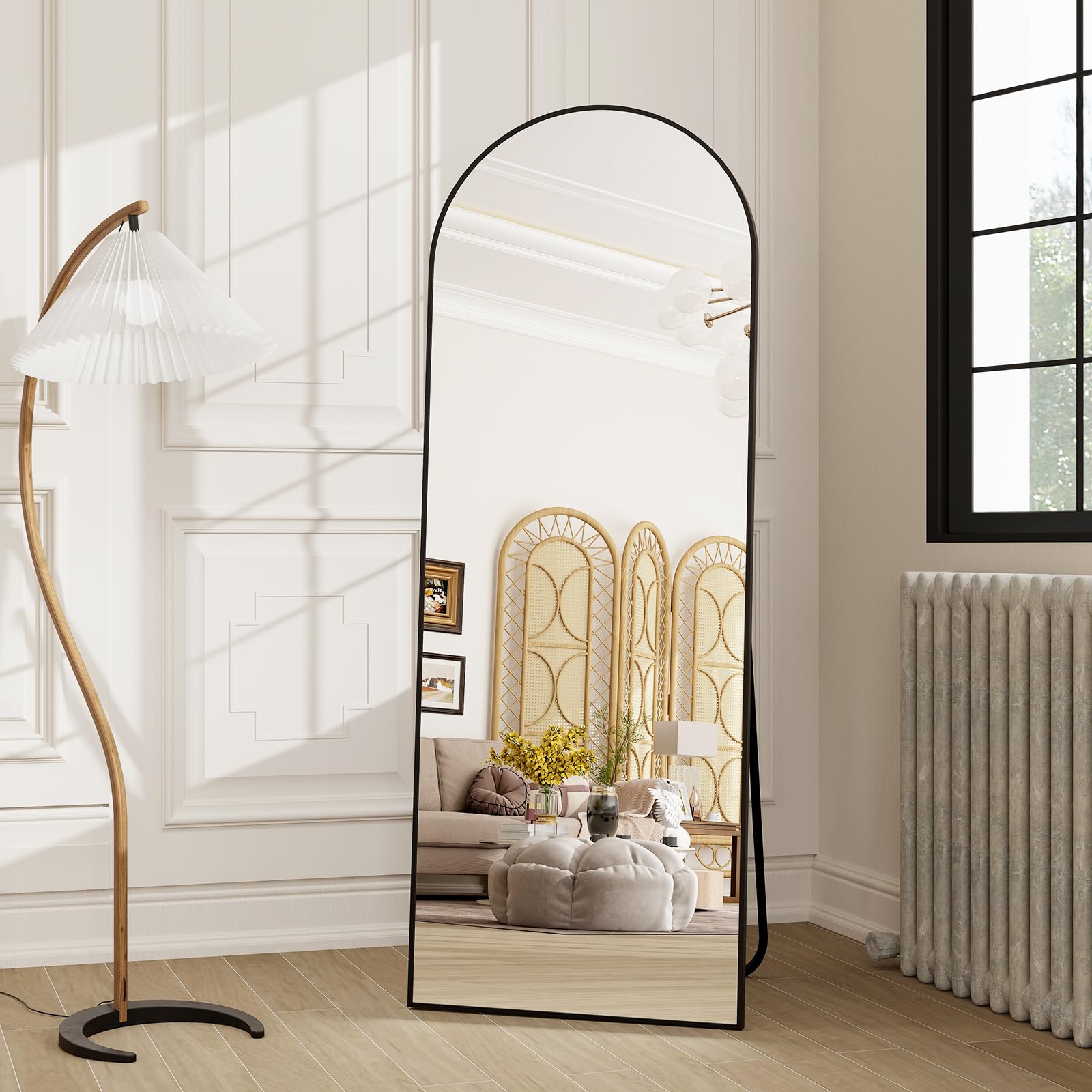 HARRITPURE mirror next to door demonstrates narrow full-length scale