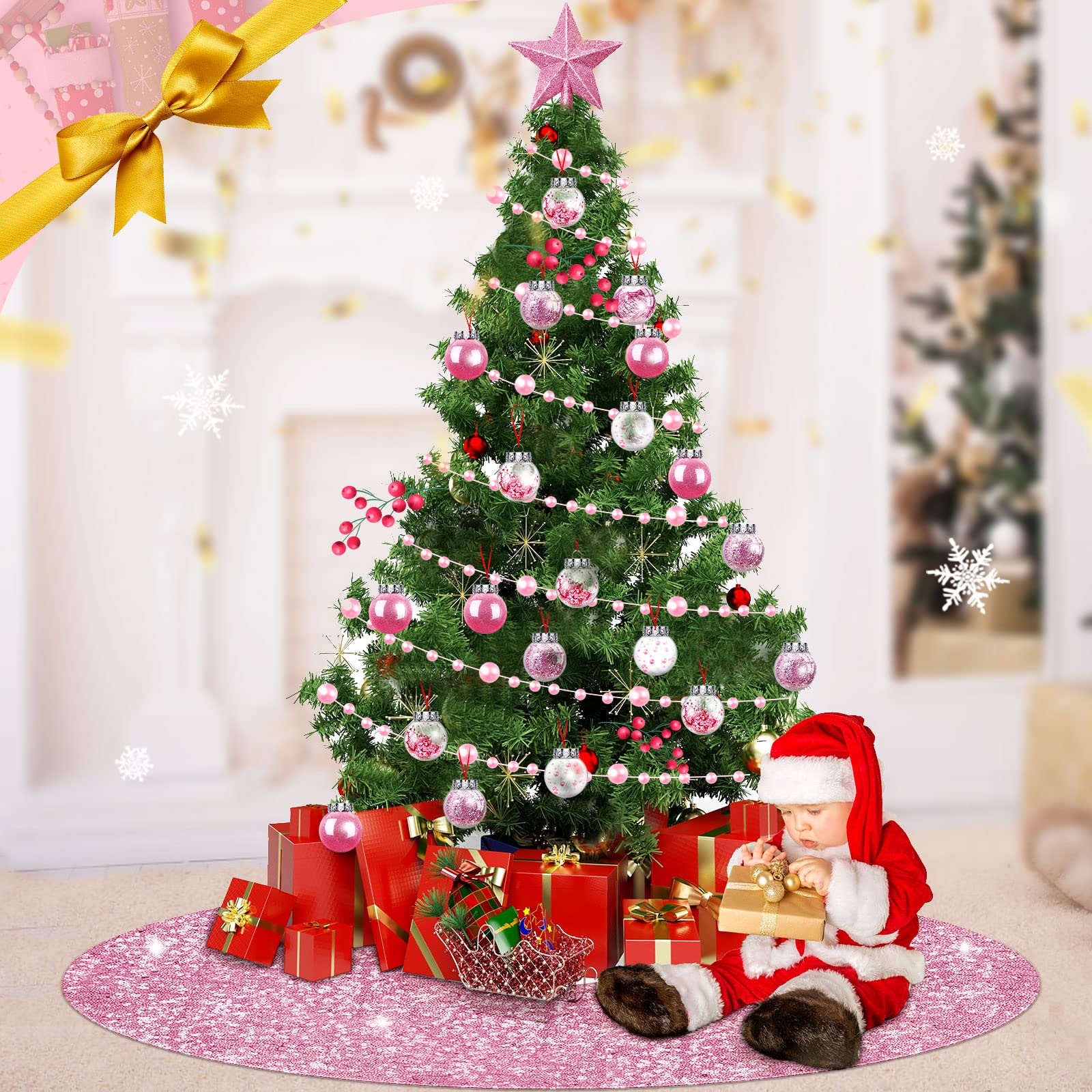 Harrycle beaded garland wrapped on tree offering layered decoration