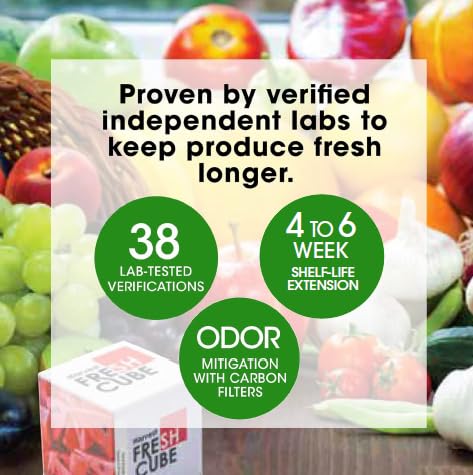 Harvest Fresh Cube filter close-up showing natural material efficiency