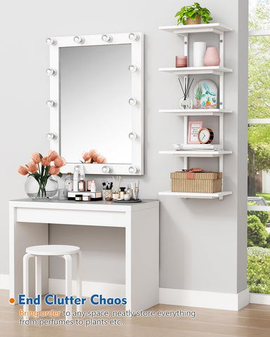 Harwaya in bathroom with toiletries showing compact multiroom storage benefit