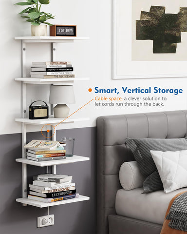 Harwaya styled in bedroom with books and plants showing decorative display benefit