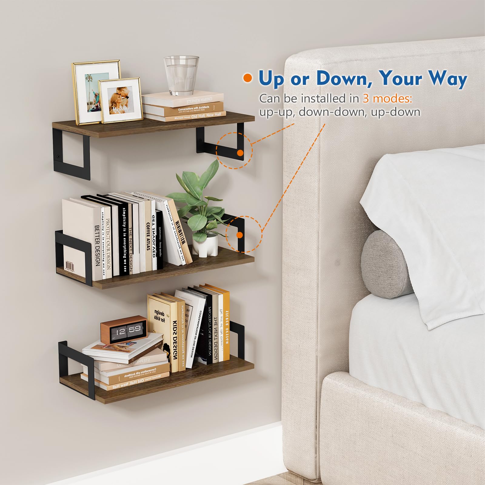 Harwaya kitchen shelf displaying spices and jars to free counter space