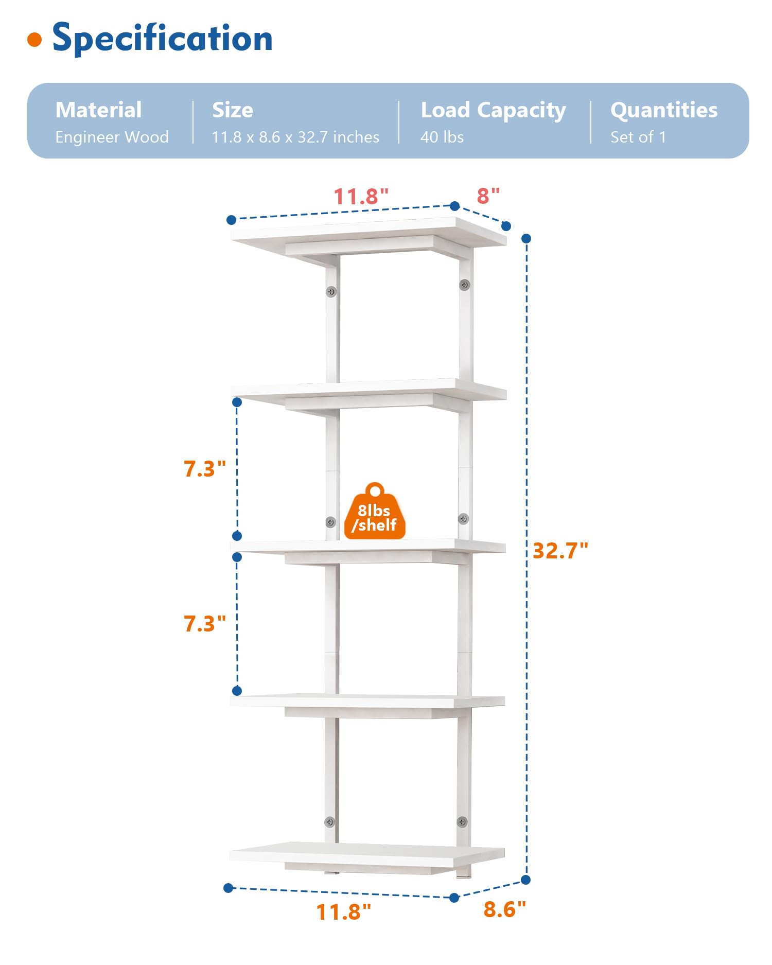 Harwaya mounted shelf with hardware visible showing easy-installation benefit