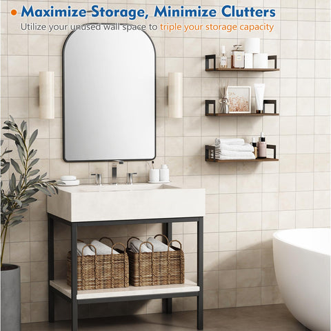 Harwaya shelf showing hidden bracket for clean floating look and sturdy mounting