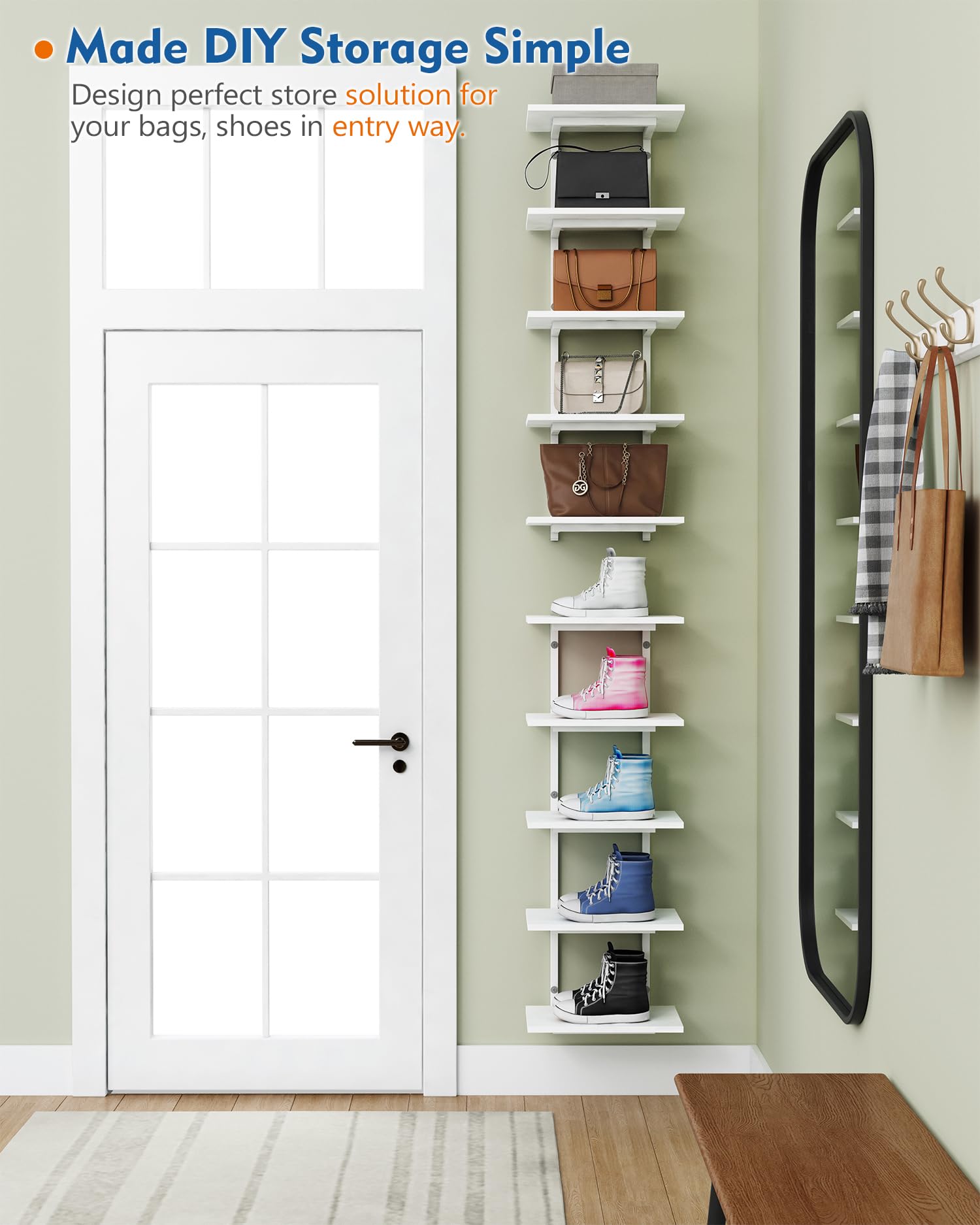 Harwaya shelf next to ruler showing size and depth for accurate space planning benefit