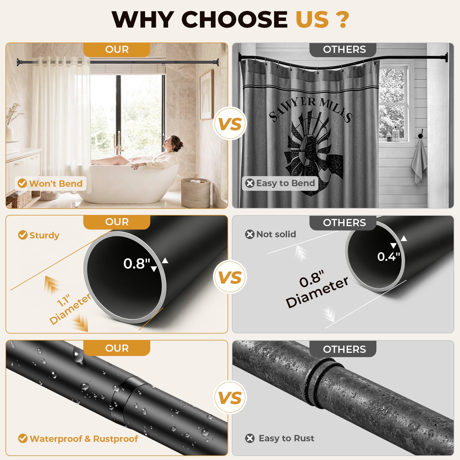 Haryaers supporting a heavy curtain proving 35 lb load capacity benefit