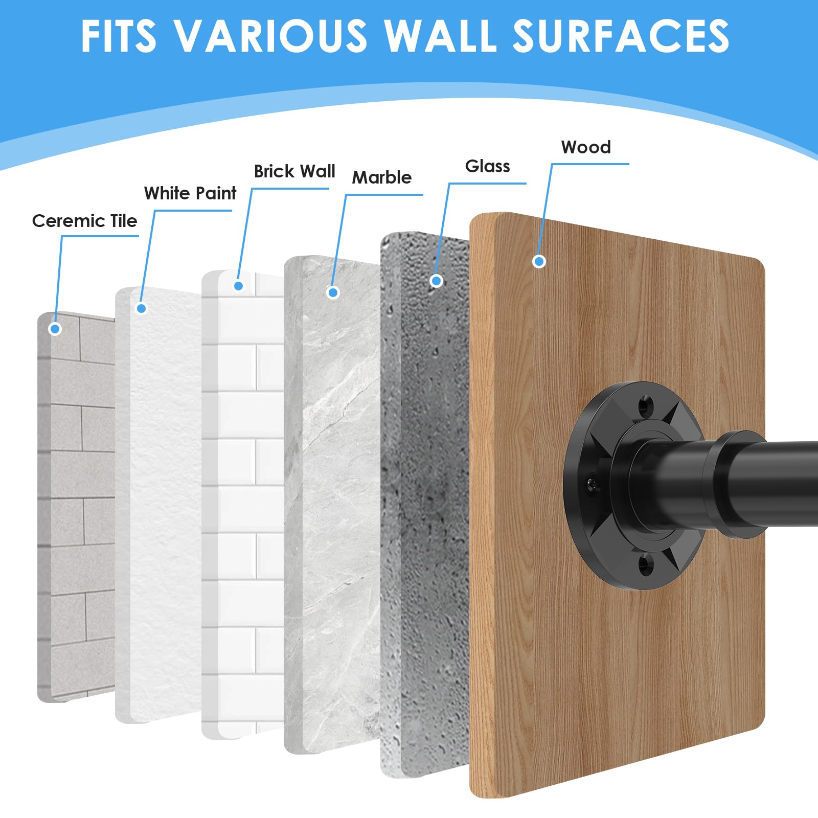Haryaers rod beside measuring tape showing 31–168 inch scale and size flexibility benefit