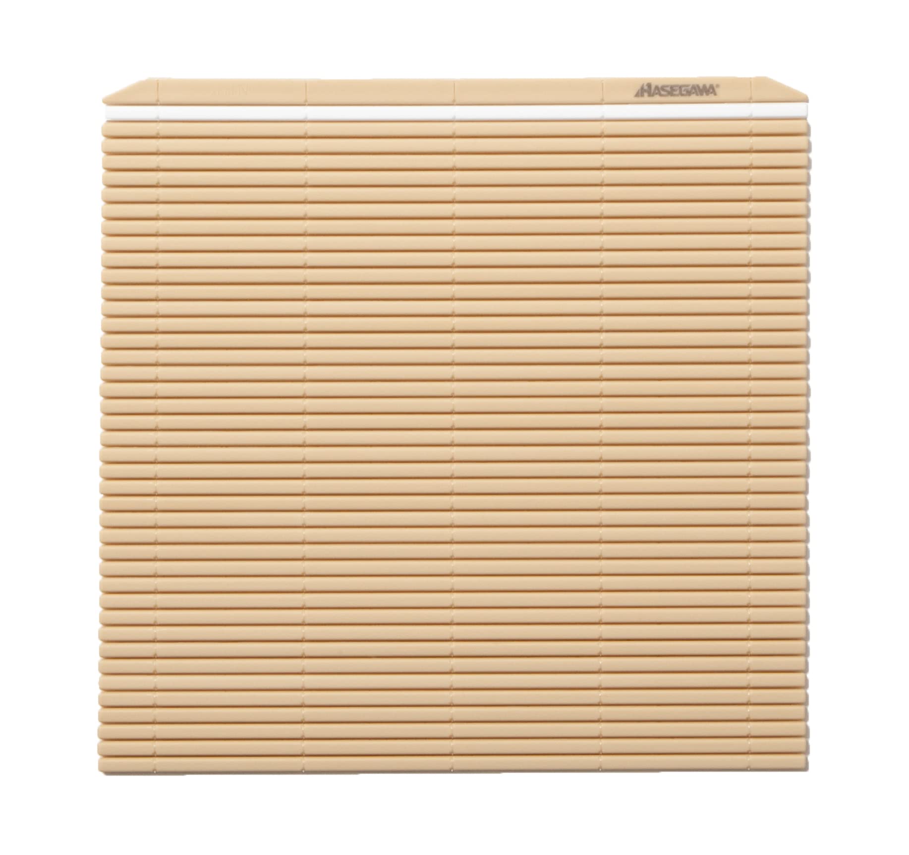 Hasegawa beige makisu front view shows easy-clean surface and durable roll control