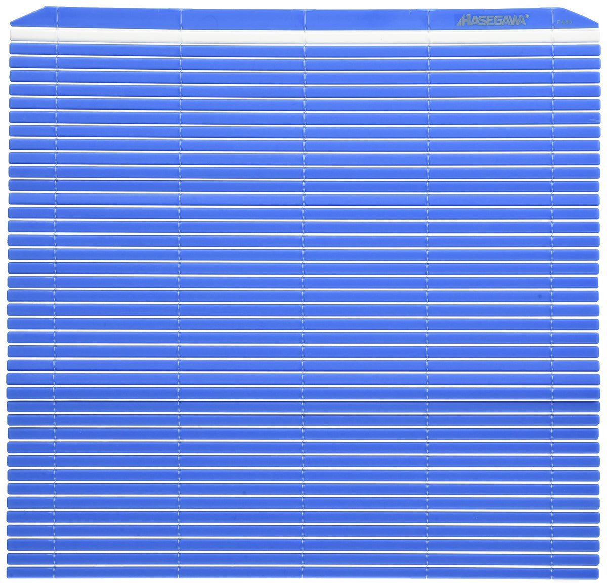 Hasegawa blue mat front view showing clean edges and compact design benefits hygiene