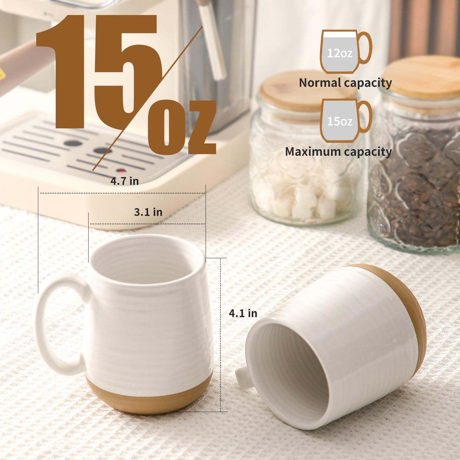 HASENSE detailed shot of mug handle demonstrating comfortable secure grip benefit