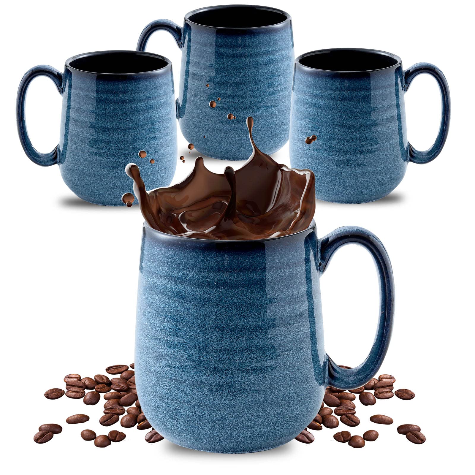 HASENSE navy mugs front packaging showing set of four and benefits