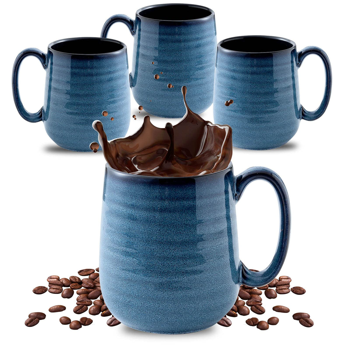 HASENSE navy mugs front packaging showing set of four and benefits
