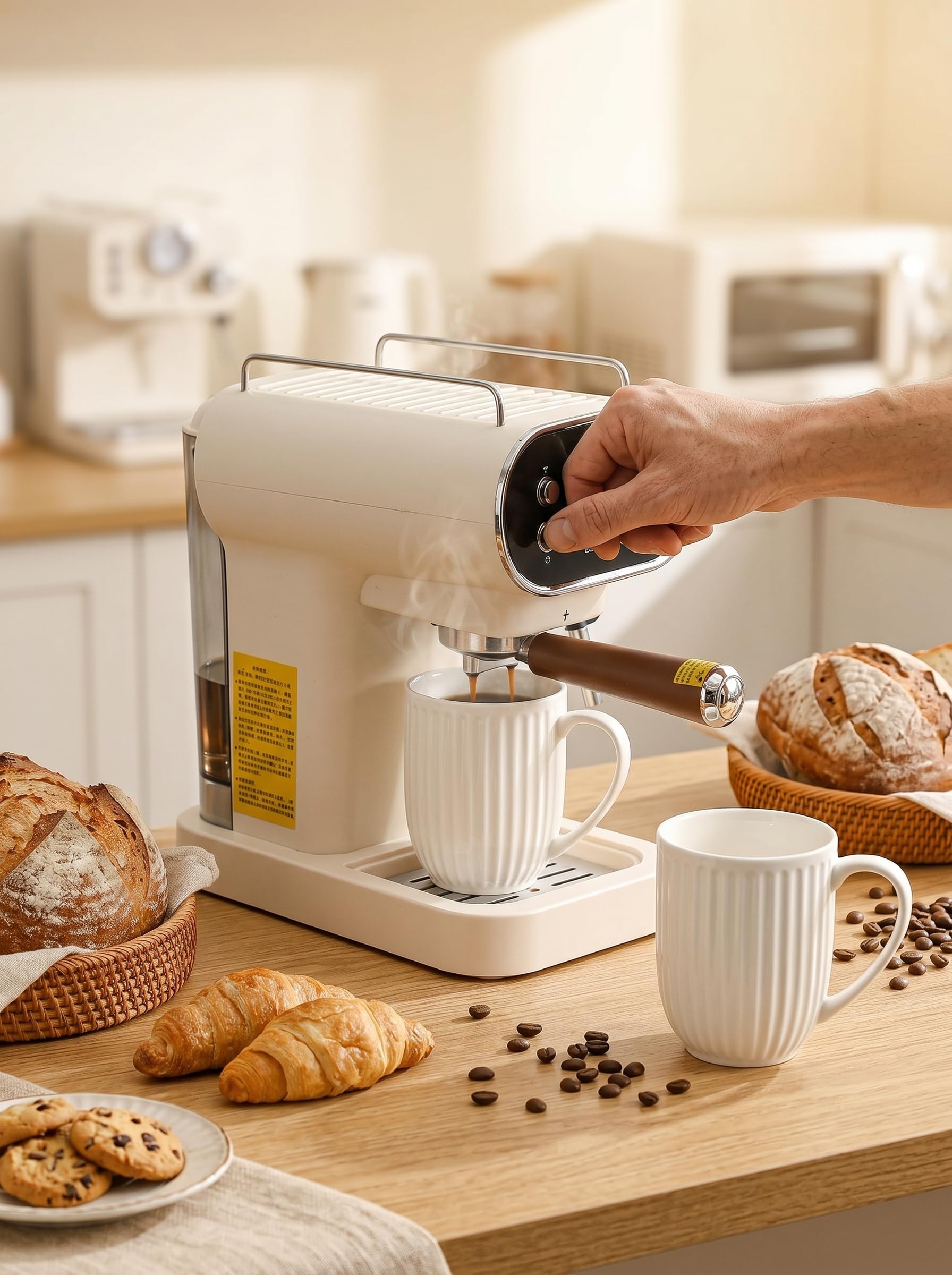 HASENSE stackable mugs nested in cabinet to save shelf space