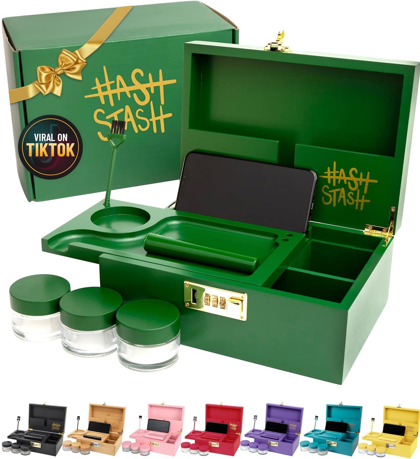 HASHSTASH front view of bamboo storage box showing sleek decor benefit