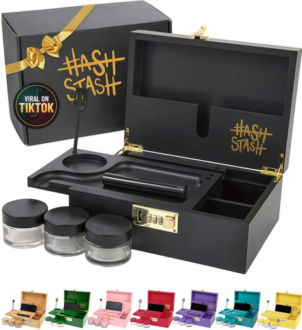 HASHSTASH bamboo box front view showing sleek decor and discreet design